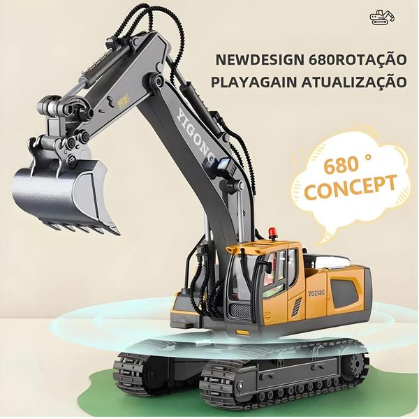 Imagem de Escavadeira e Dumper RC para Crianças - 24g - Controle Remoto