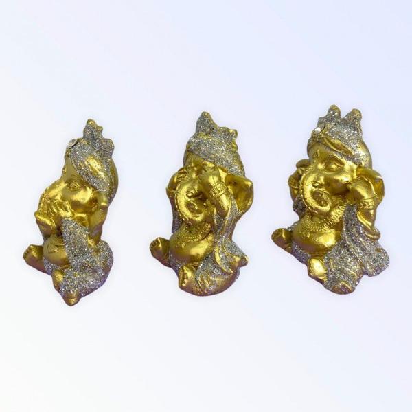Imagem de Escolha a Cor Trio Ganesha Cego Surdo Mudo 8 cm em Resina