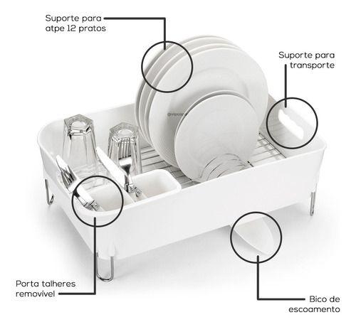 Imagem de Escorredor Com Porta Talheres Deluxe Branco - Arthi