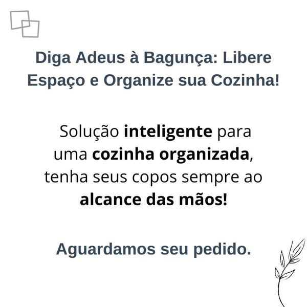 Imagem de Escorredor Copos 20 Lugares Parede Para Cozinha e Restaurantes