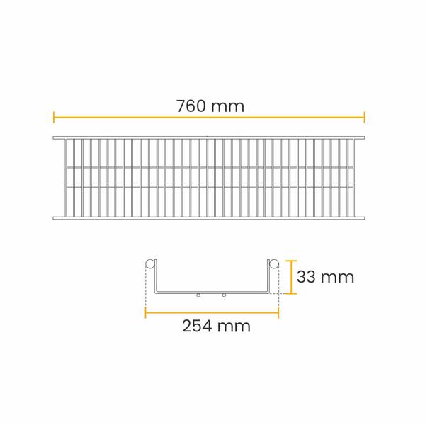 Imagem de Escorredor de Copos 76 Cm Embutir Fixo Cromado