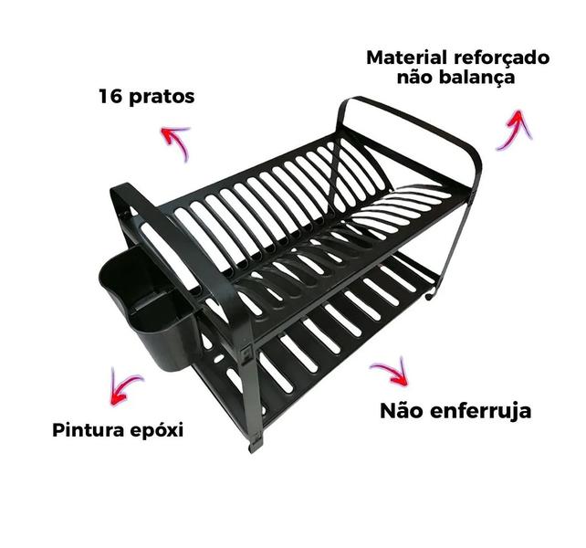 Imagem de Escorredor De Louça 16 Pratos Talheres Makinox Original