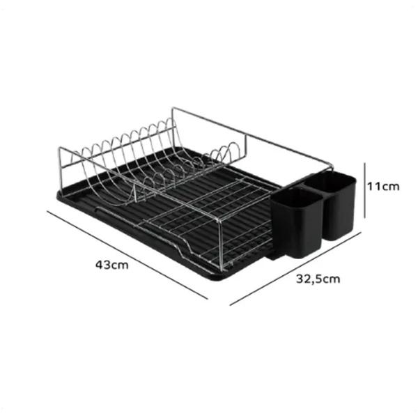 Imagem de Escorredor De Louça Com Bandeja E Porta Talheres 10 Pratos