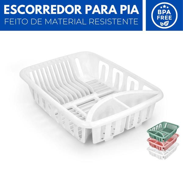 Imagem de Escorredor de Louça Cozinha Pia Porta Pratos Talheres Copos