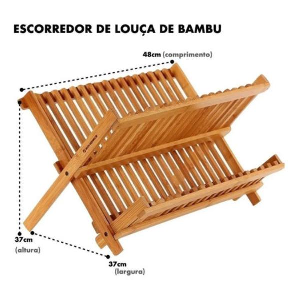 Imagem de Escorredor De Louça De Bambu 40x33cm Original