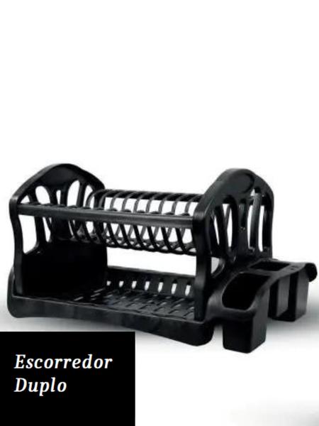 Imagem de Escorredor de louça duplo preto / branco