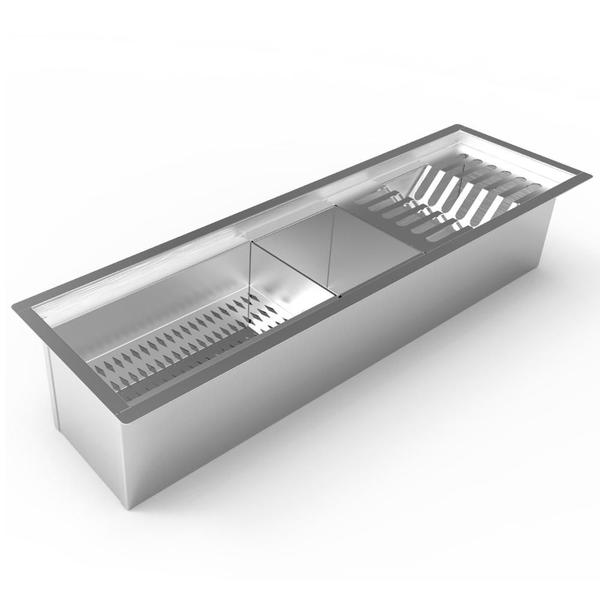 Imagem de Escorredor de Louça Embutido Calha Úmida 65 cm Inox