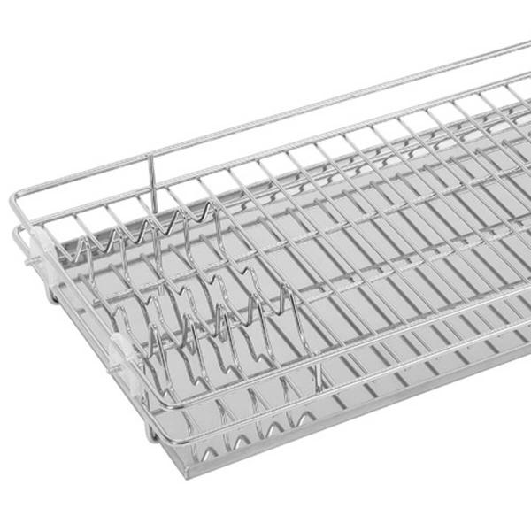 Imagem de Escorredor de Louça Inox com Bandeja 26x41x8,5cm Pia ou Armário Masutti