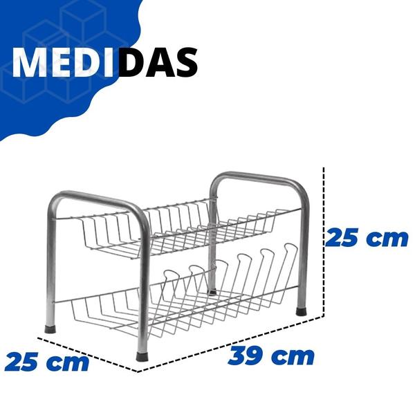 Imagem de Escorredor De Louça Lugar Para 13 Pratos + 6 Copos Compacto