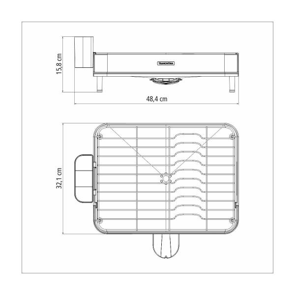 Imagem de Escorredor de Louça Tramontina em Aço e Polipropileno