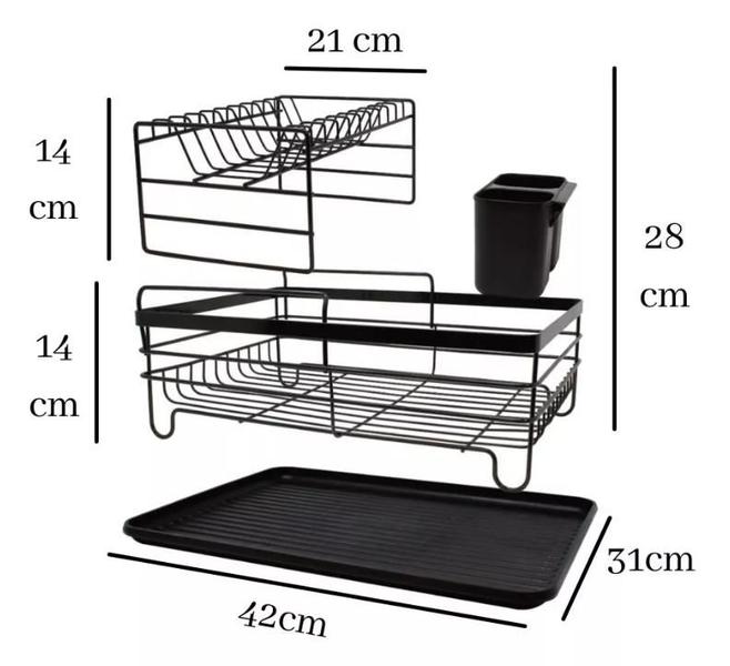 Imagem de Escorredor de louças 2 andares 9 pratos