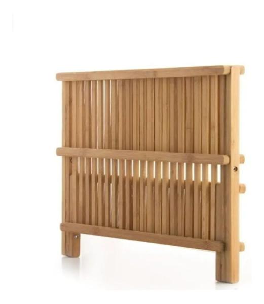 Imagem de  ESCORREDOR De Louças Em Bambu 34 Cm Com Porta Copos Dobravel