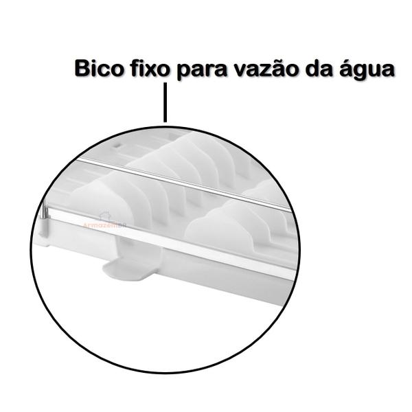 Imagem de Escorredor De Louças Para Pratos Copos Porta Talheres Bandeja Bico Fixo Pia Cozinha Cromado - 975 Future