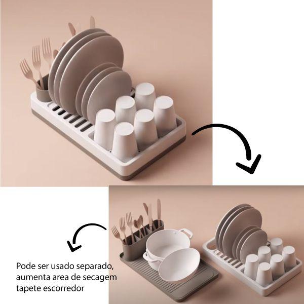 Imagem de Escorredor De Louças Pratos Copos Talheres Bancada Cozinha Flat - 17000 Coza