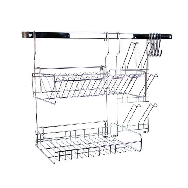 Imagem de Escorredor de Louças Suspenso Organizador Pia Rack Barra Modular Aço Cook Home