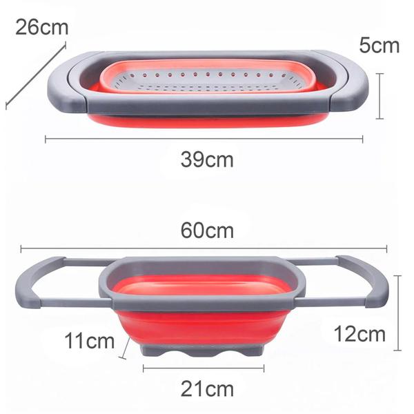 Imagem de Escorredor De Pia Ajustável Retrátil P Legume Fruta Verdura
