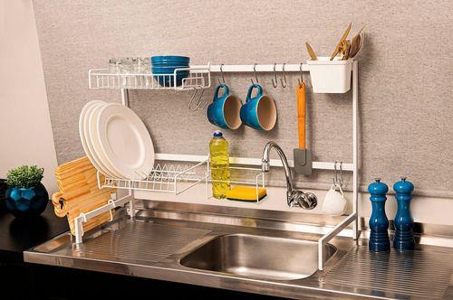 Imagem de Escorredor E Organizador Kitchen Rack Pia Cozinha 82cm Branc