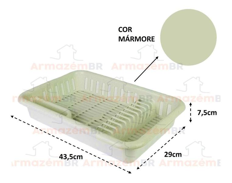 Imagem de Escorredor Louça Porta Pratos Talheres Com Bandeja Bacia Cozinha - MÁ AMZ