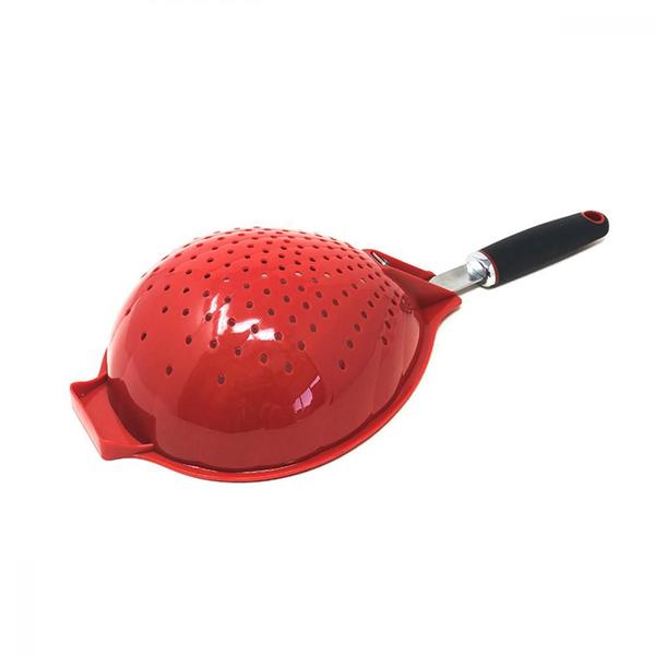 Imagem de Escorredor Peneira Silicone Colher Retrátil Utensílios Cozinha Alimentos Legumes Saladas Massas Colher Escumadeira 42cm 