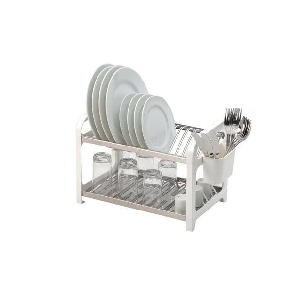 Imagem de Escorredor Pratos 16 Lugares Inox Branco