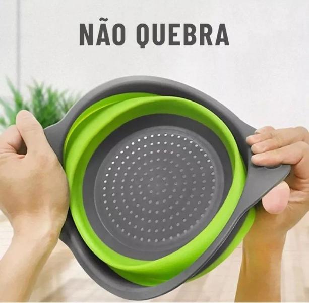 Imagem de Escorredor retrátil para massas, legumes e frutas de silicone 23cm