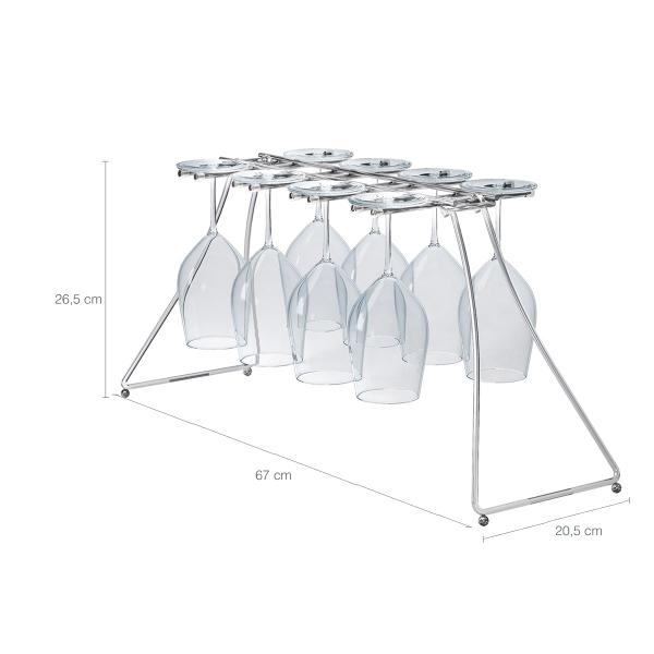Imagem de Escorredor Suporte Porta 8 Taças Em Aço Cromado Bancada