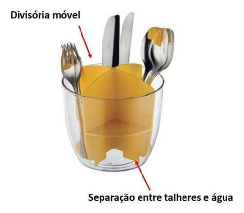 Imagem de Escorredor Talheres Pia 4 Divisões Garfo Colher - Crippa