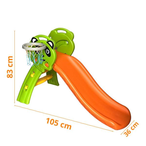 Imagem de Escorregador Infantil 3 Degraus Plástico Playground Cesta Basque Bola Brinqway Bw-284 Lr Laranja