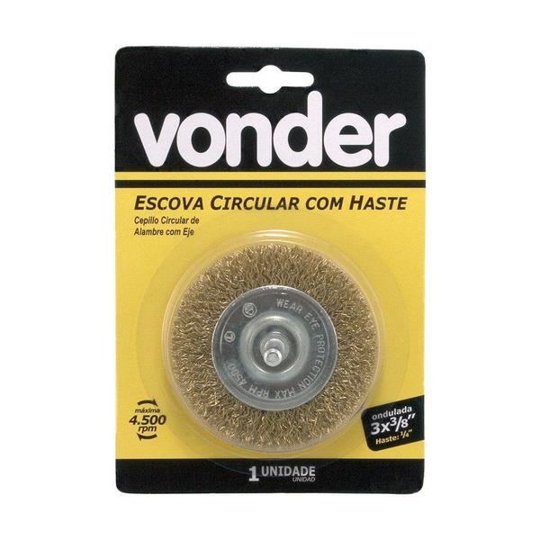 Imagem de Escova Circular 3" x 3/8" Haste 1/4" (76,2 mm x 9,53 mm x 6,35 mm) Vonder