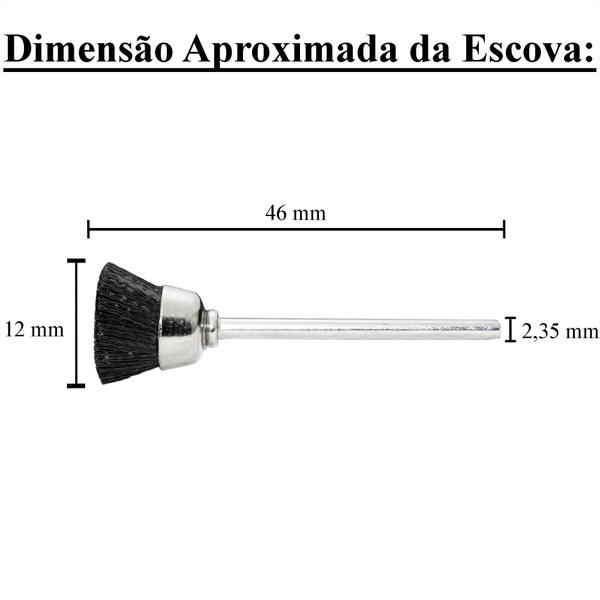 Imagem de Escova Copo de Cerdas Para Motor Micro Retífica