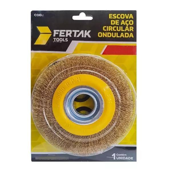 Imagem de Escova de aço circular ondulada 6"x1" fertak tools