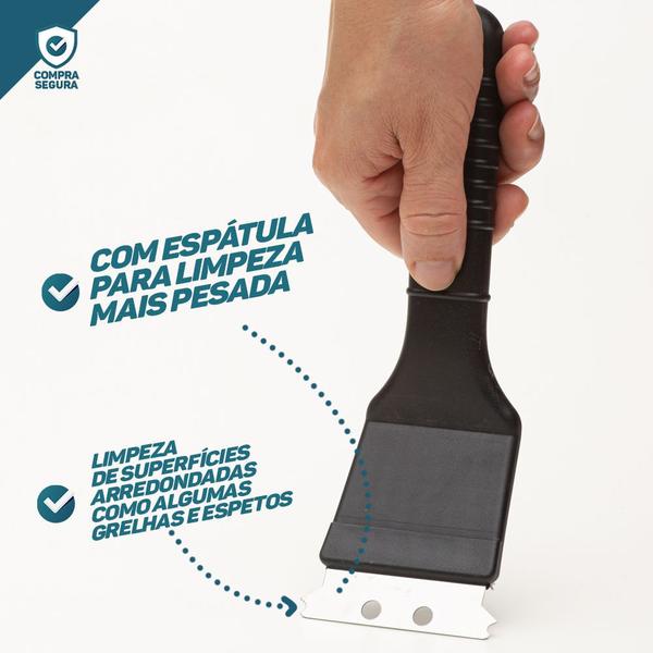 Escova De Aço Limpa Grelhas, Espetos De Churrasco Compacta Durável - Prime Grill Imagem de Escova De Aço Limpa Grelhas, Espetos De Churrasco Compacta Durável
