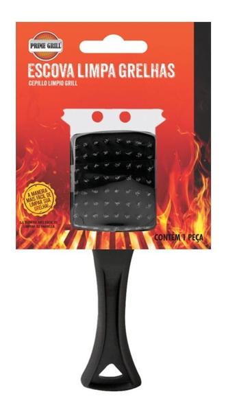 Escova De Aço Limpa Grelhas, Espetos De Churrasco Compacta Durável - Prime Grill Imagem de Escova De Aço Limpa Grelhas, Espetos De Churrasco Compacta Durável