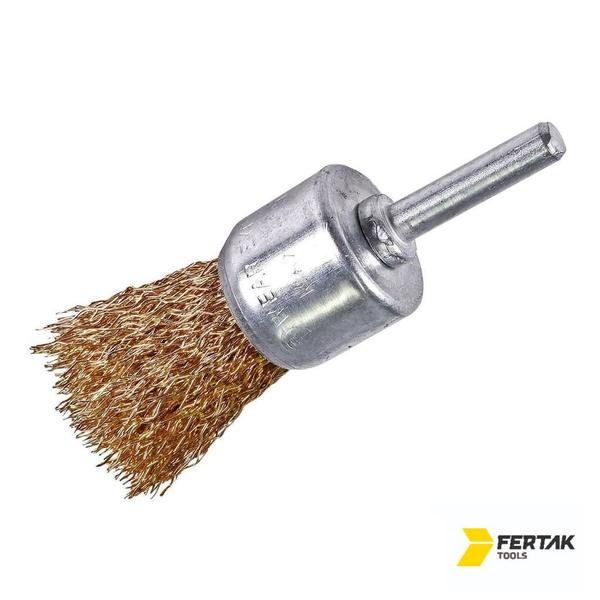 Imagem de Escova de aço tipo pincel 25x6mm fertak tools