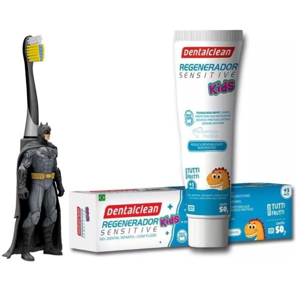 Imagem de Escova De Dente Batman + Gel Regenerador Kids - Dentalclean