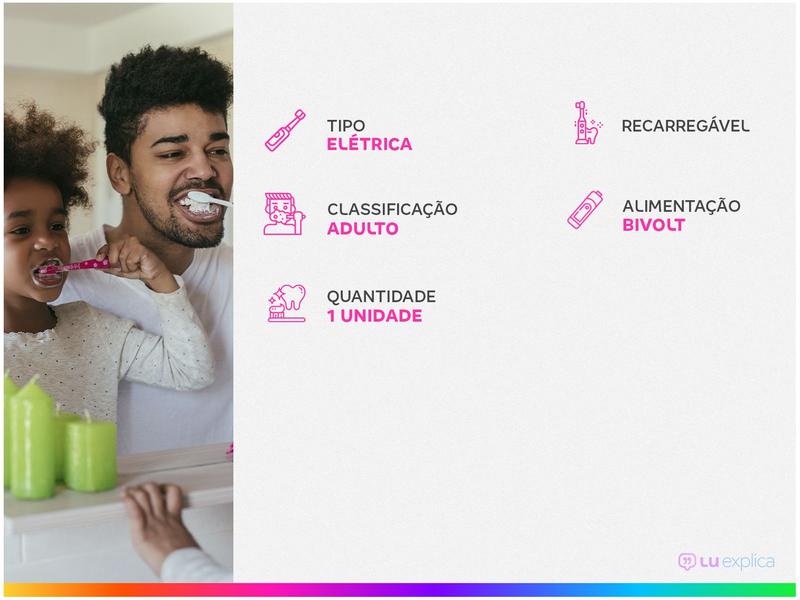 Imagem de Escova de Dente Elétrica Recarregável Oral-B Genius 8000 com Estojo de Viagem com Refil