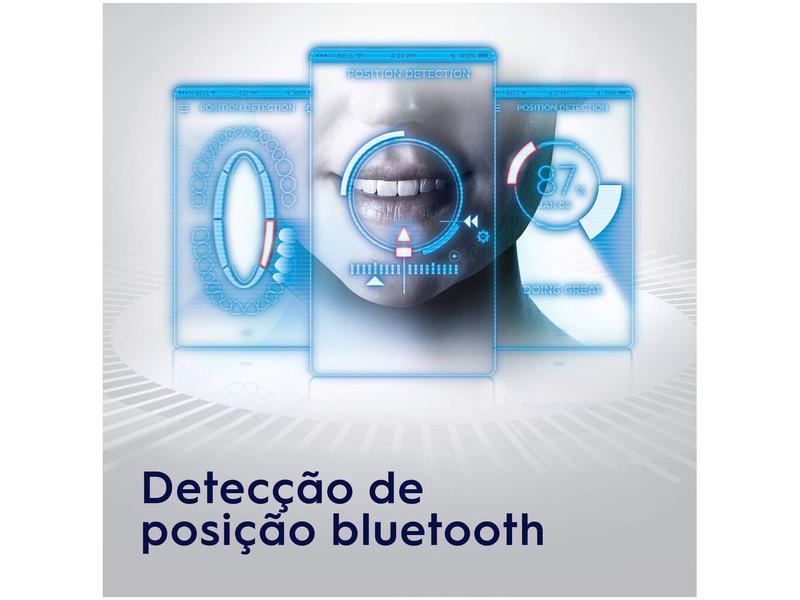 Imagem de Escova de Dente Elétrica Recarregável Oral-B Genius 8000 com Estojo de Viagem com Refil