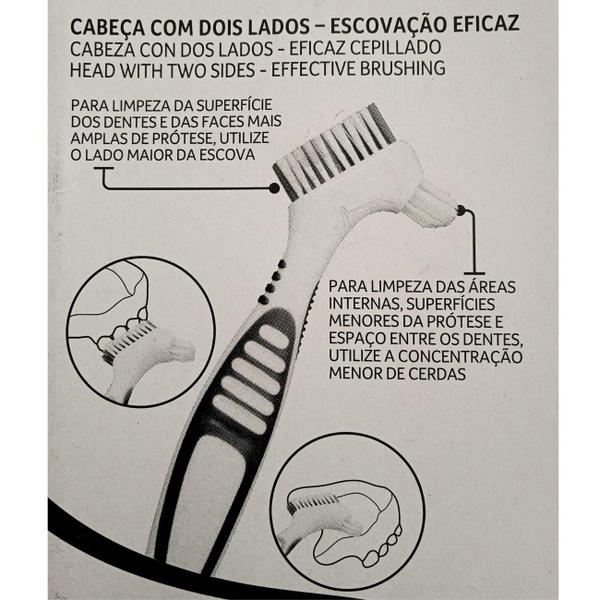 Imagem de Escova De Dente Específica Para Aparelho E Dentadura Cabeça Com 2 Lados - Slave Soft