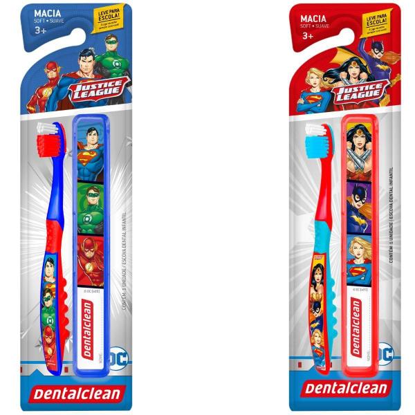 Imagem de Escova De Dente + Estojo Heróis Liga Da Justiça -Dentalclean