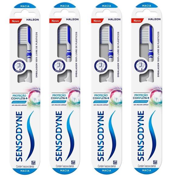 Imagem de Escova De Dente Ext Macia Proteção Completa Sensodyne Kit X4