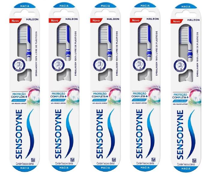 Imagem de Escova De Dente Ext Macia Proteção Completa Sensodyne Kit X5