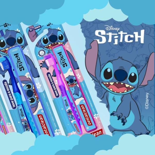 Imagem de Escova de dente infantil stitch escolar - 3a+ - dentalclean