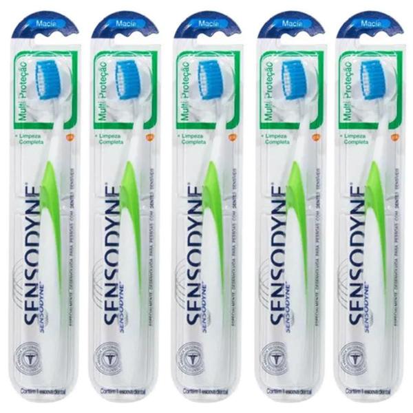 Imagem de Escova De Dente Macia Multi Proteção Sensodyne Kit X5