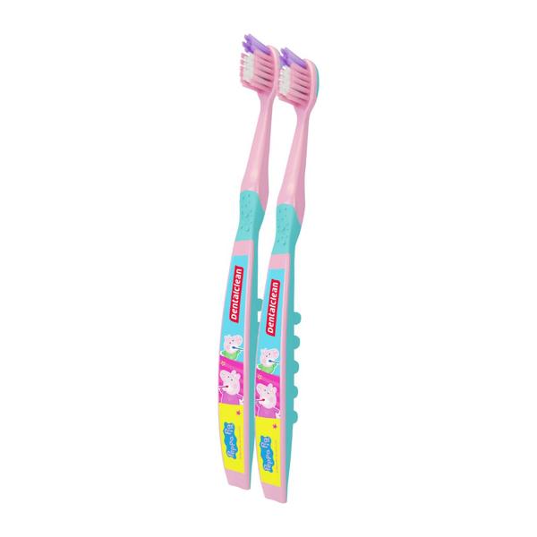 Imagem de Escova de Dente Peppa Pig DentalClean Leve 2 Macia Cabeça 27 - Rosa