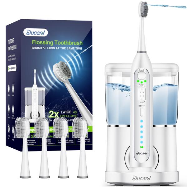 Imagem de Escova de dentes com fio dental + Escova de dentes elétrica + Water Flosser 3 em 1