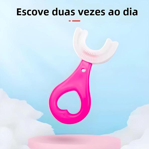 Imagem de Escova De Dentes De Bebê Em Forma De U De Silicone Macio 360 Graus Limpador De Dentes Para Crianças