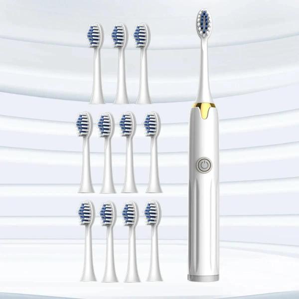 Imagem de Escova de Dentes Elétrica Adulto - Escovação Inteligente IPX7 - Cabeças Substituíveis
