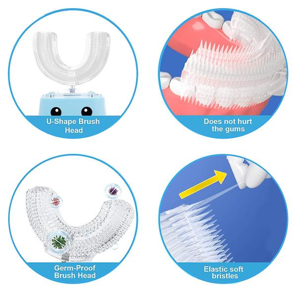 Imagem de Escova de dentes elétrica kids, escovas de dentes automáticas ultrassônicas com limpeza de 360