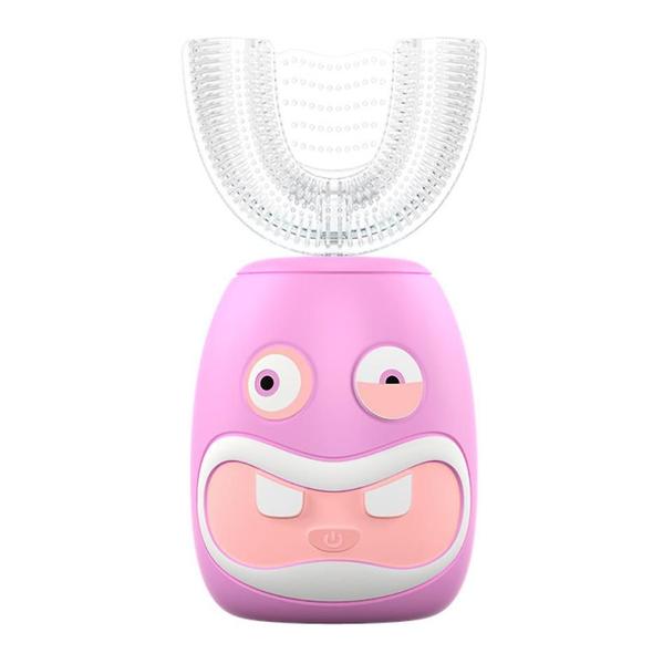 Imagem de Escova de dentes elétrica para crianças U-Shaped 360ã Automatic ToothBrush For Kids (Rosa)