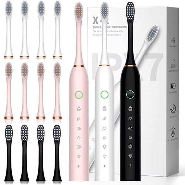 Escova De Dentes Elétrica Para Homens E Mulheres Casal Branqueador IPX7 Dente Ultrassônico... Escova De Dentes Elétrica Para Homens E Mulheres Casal Branqueador IPX7 Dente Ultrassônico...